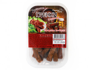 Ресторанные гренки с морской солью: Сурские гренки Баварские колбаски (100 гр)