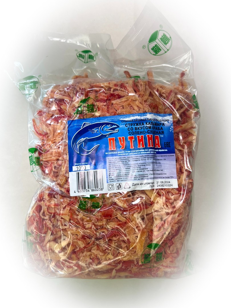 Кальмар стружка со вкусом краба "Розовая" (ПУТИНА) в Каменск-Уральском